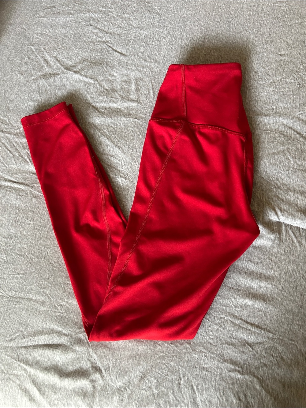 Red High-Waist Active Leggings